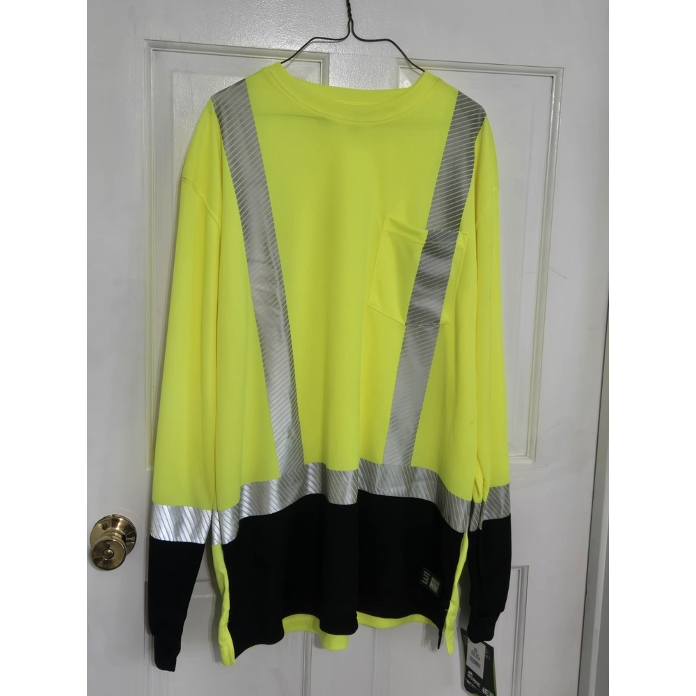 Berne‎ workwear t shirt long sleeve NWT sz XL HVK018 Hi Vis scotchguard Ansi 3